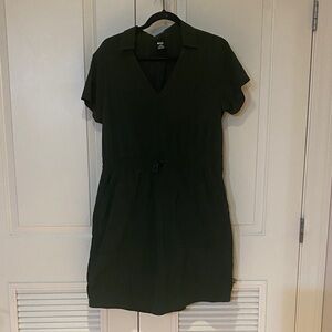 REI Dark Green Short Sleeve Travel Dress